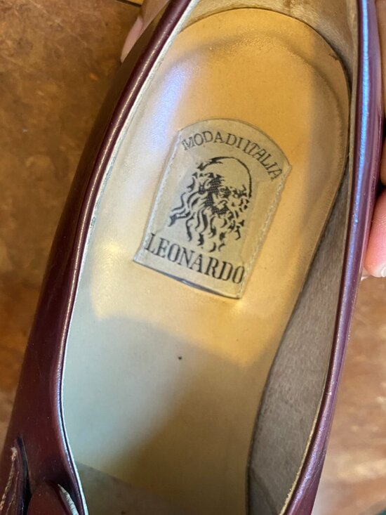 70s Mens Shoes Italian Leather Leonardo Moda di Italia 8 EEE Wide Width Vintage main image 4
